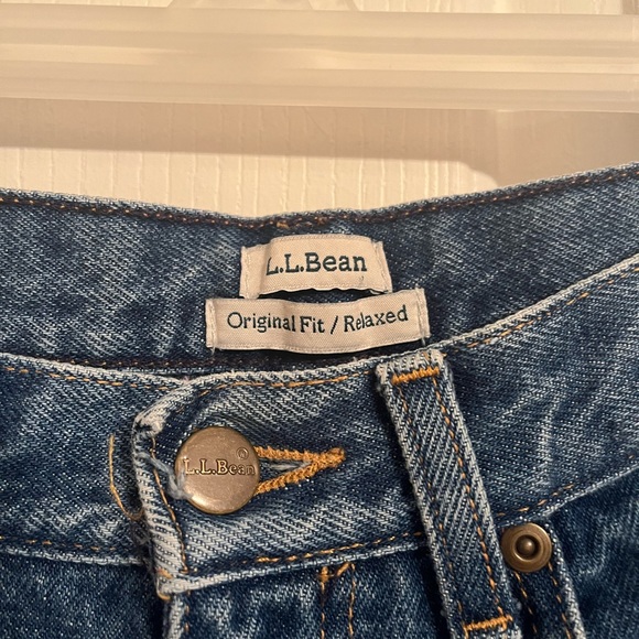 LL Bean Jeans Womens 10P Petite 10 Flannel Lined Original Fit HIgh Rise Mom - Picture 2 of 4